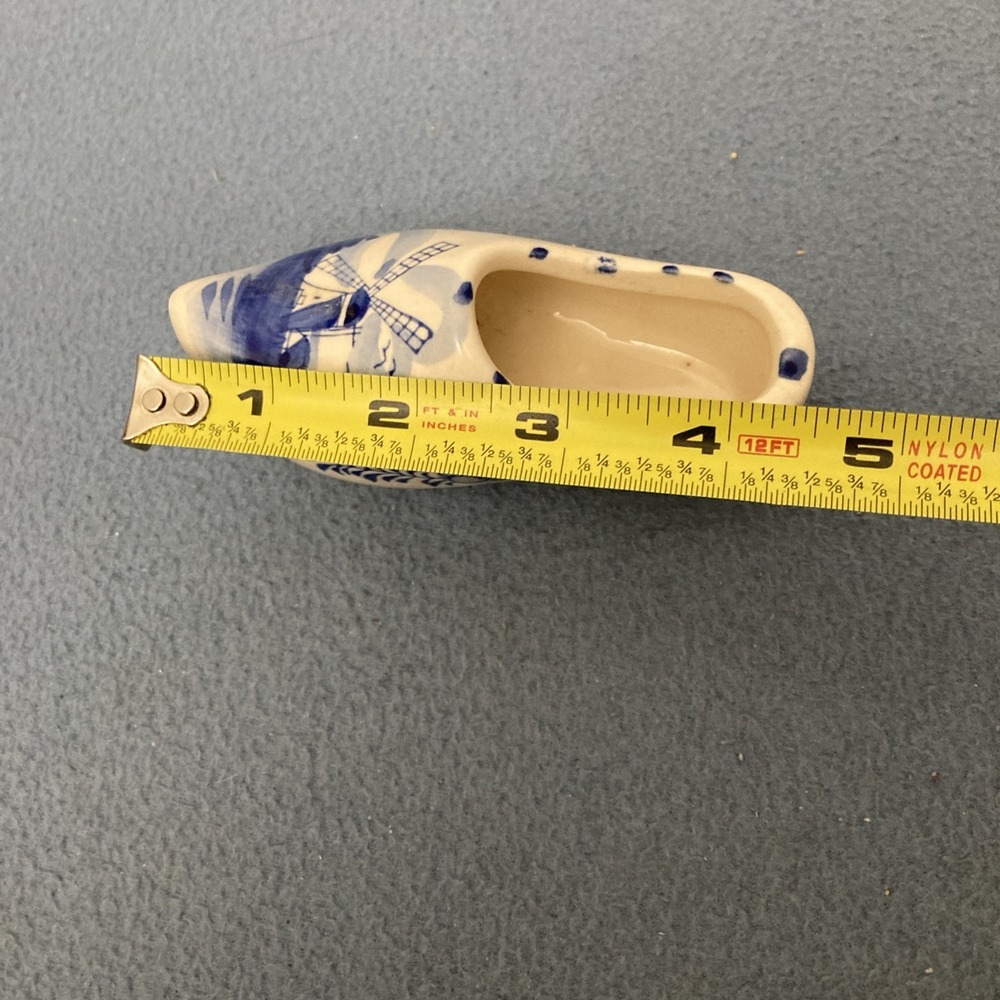 E H Delft Blue Color Hand painted Ceramic‎ Holland Windmill Clog w/Floral Accent - Picture 10 of 11